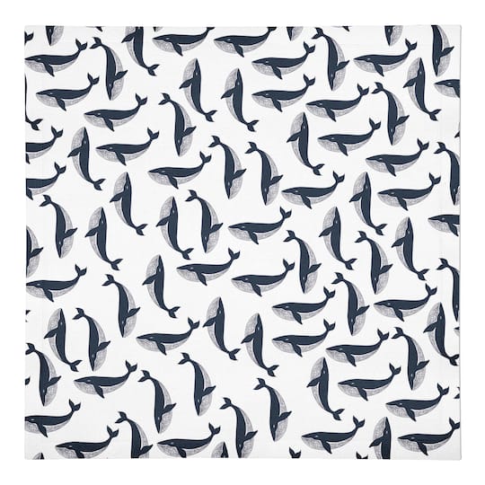 Whale Pattern 10" x 10" Poly Twill Napkin